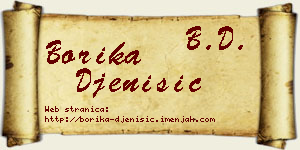 Borika Đenisić vizit kartica